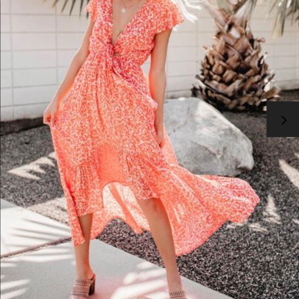 Vici Kissed By The Sun High Low Pocketed Tie Maxi